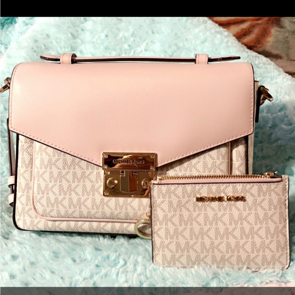 MK pink white crossbody
